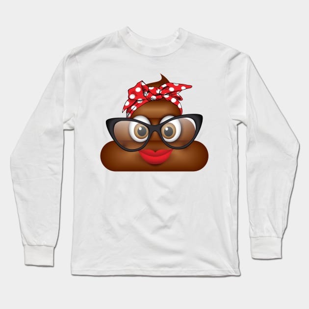 Bandana Poop Long Sleeve T-Shirt by LotusTee